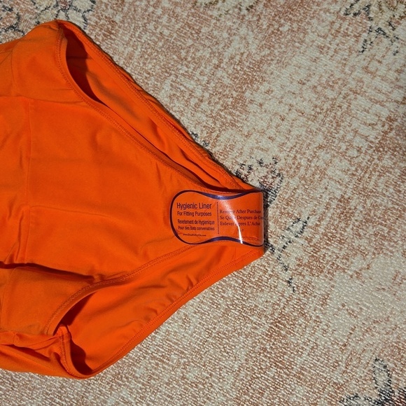 Anne Cole Orange Padded Push-Up Front Shirred Bandeau One-Piece Swimsuit Sz 8 - Picture 6 of 10